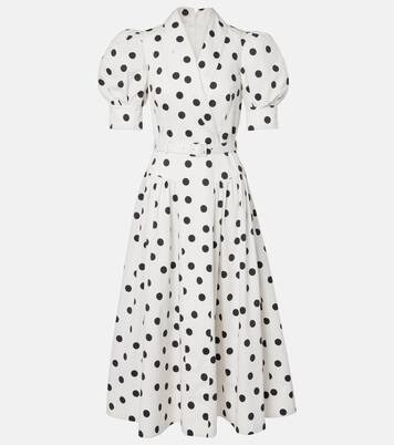 Maisie polka-dot cotton-blend midi dress | Rebecca Vallance