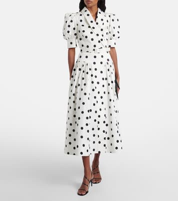 Maisie polka-dot cotton-blend midi dress | Rebecca Vallance