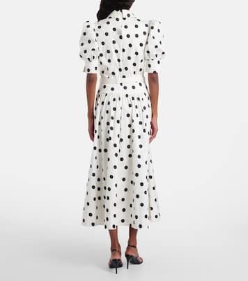 Maisie polka-dot cotton-blend midi dress | Rebecca Vallance