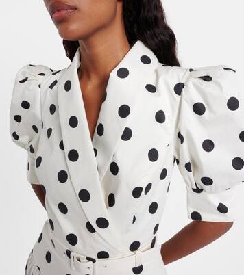 Maisie polka-dot cotton-blend midi dress | Rebecca Vallance