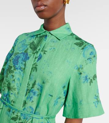 Floral linen shirt dress | Erdem
