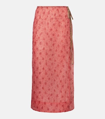 Printed organza wrap skirt | Ganni