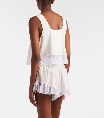 Lace-trimmed cotton shorts | Montce