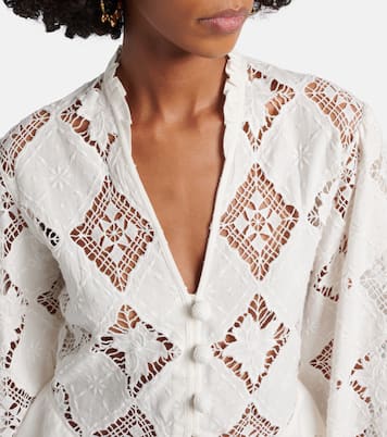 Nina broderie anglaise cotton and linen blouse | Isabel Marant