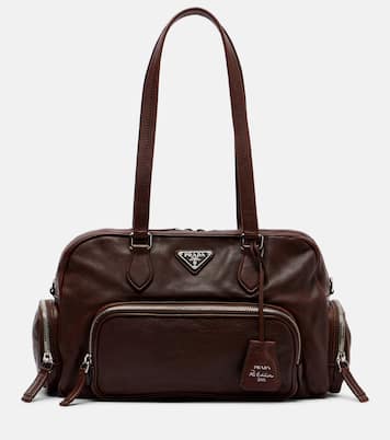 Large leather shoulder bag | Prada