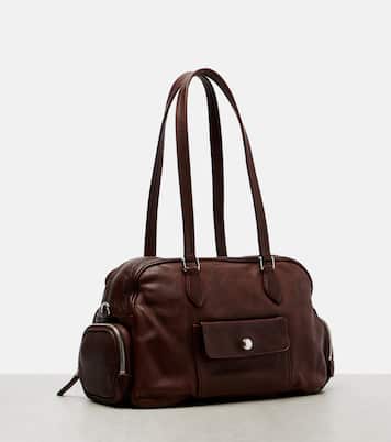 Large leather shoulder bag | Prada