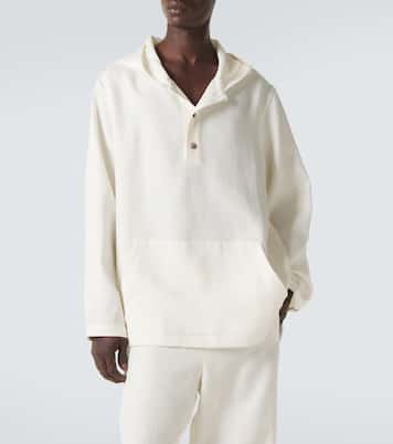 Veste à capuche en lin à améthystes | God's True Cashmere