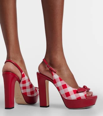 Ziva checked peep-toe pumps | Jimmy Choo