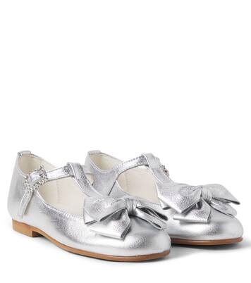 Tessa metallic leather ballet flats | La Coqueta