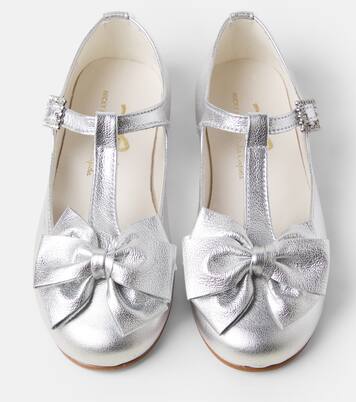 Tessa metallic leather ballet flats | La Coqueta