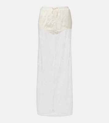 Jupe longue Eteri en dentelle à fleurs | Aya Muse