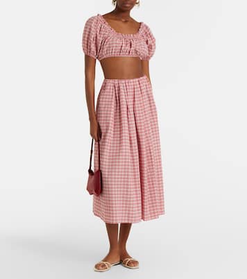 Falda midi Agora de algodón a cuadros | Faithfull