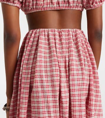 Falda midi Agora de algodón a cuadros | Faithfull