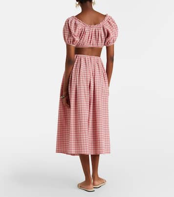 Falda midi Agora de algodón a cuadros | Faithfull