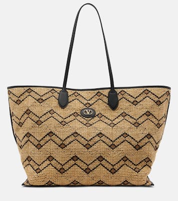 VLogo Large raffia tote bag | Valentino Garavani