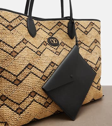 VLogo Large raffia tote bag | Valentino Garavani