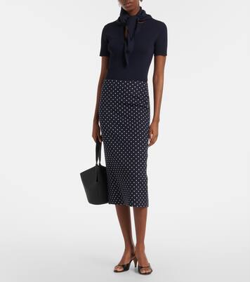Polka-dot jersey midi skirt | Max Mara