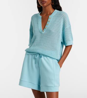 Callie网眼针织棉质Polo衫式毛衣 | Varley