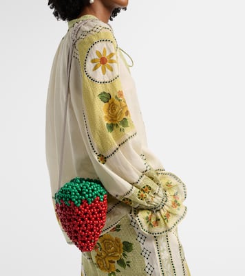 Sac à bandoulière Strawberry Mini en perles | Alémais