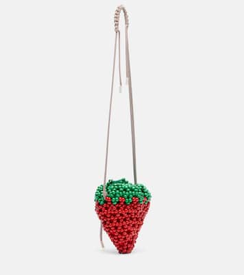 Sac à bandoulière Strawberry Mini en perles | Alémais