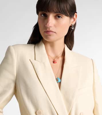Pendentif L'océan 9kt gold necklace with turquoise, diamonds, and gemstones | Yvonne Léon