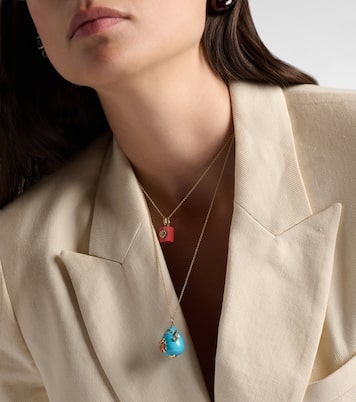 Pendentif L'océan 9kt gold necklace with turquoise, diamonds, and gemstones | Yvonne Léon