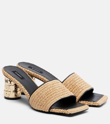Mules Tape de efecto rafia con piel | Givenchy