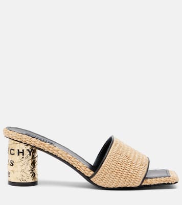 Mules Tape de efecto rafia con piel | Givenchy