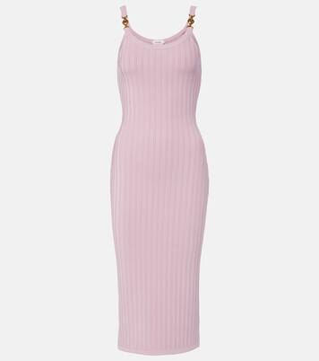 Medusa ribbed-knit midi dress | Versace