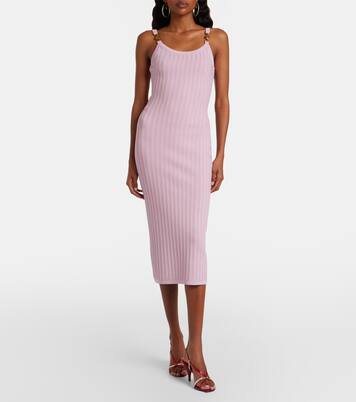 Medusa ribbed-knit midi dress | Versace