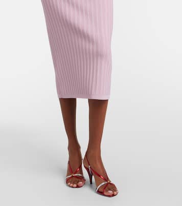 Medusa ribbed-knit midi dress | Versace