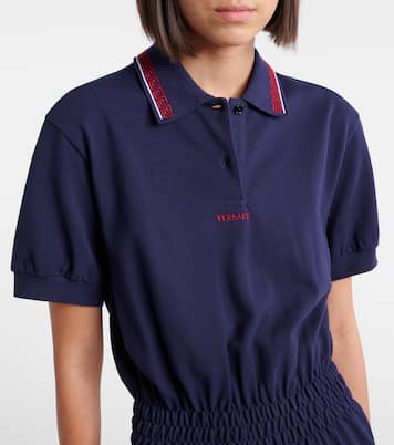 Greca cotton piqué polo dress | Versace