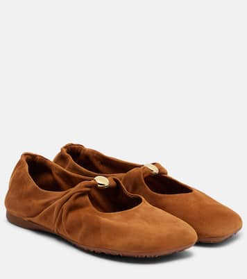 Mary-Jane-Ballerinas Pebble Soft aus Veloursleder | Loewe