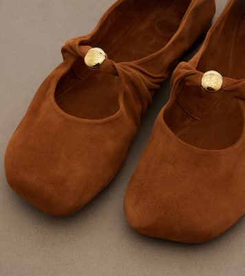 Mary-Jane-Ballerinas Pebble Soft aus Veloursleder | Loewe