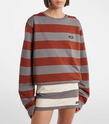 Striped cotton jersey T-shirt | Miu Miu