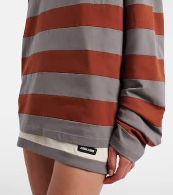 Striped cotton jersey T-shirt | Miu Miu