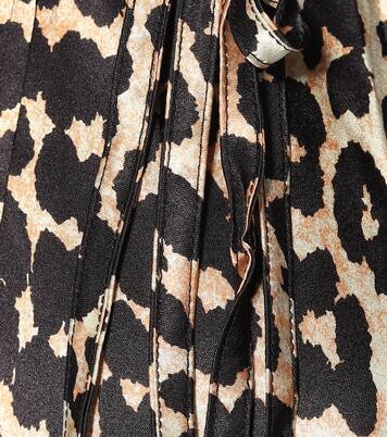 Robe portefeuille imprimée en soie stretch | Ganni