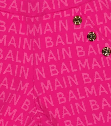 Logo jacquard cotton-blend shorts | Balmain Kids