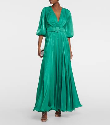 Brennie乔其纱长礼服 | Costarellos