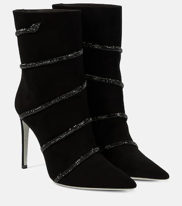 Verzierte Stiefel Morgana aus Veloursleder | Rene Caovilla