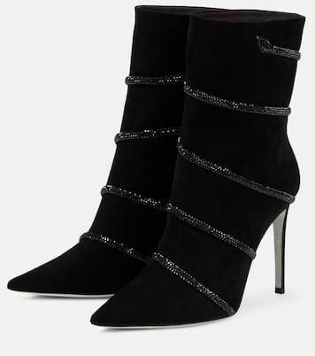 Verzierte Stiefel Morgana aus Veloursleder | Rene Caovilla