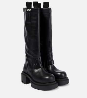Pull On leather knee-high boots | Rick Owens