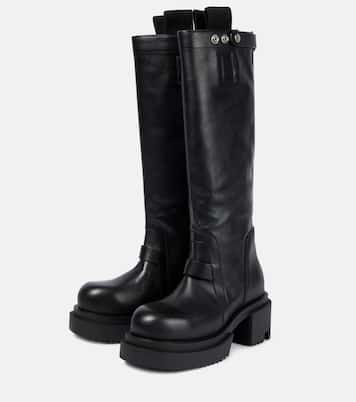 Pull On leather knee-high boots | Rick Owens