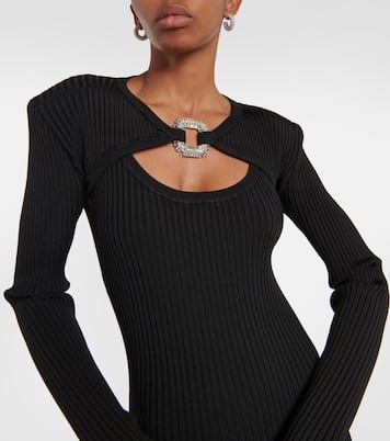 Verzierte Robe aus Rippstrick | David Koma