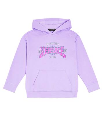Logo cotton jersey hoodie | Versace Kids
