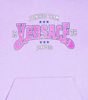 Logo cotton jersey hoodie | Versace Kids