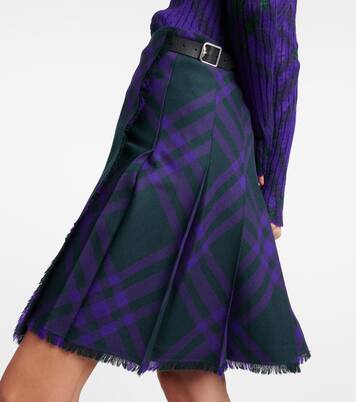 Checked wool wrap skirt | Burberry