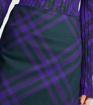 Checked wool wrap skirt | Burberry