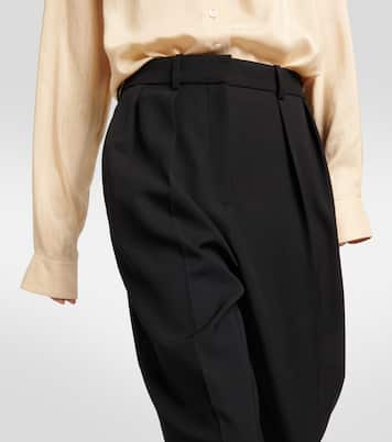 High-Rise-Hose Corby aus Woll-Twill | The Row