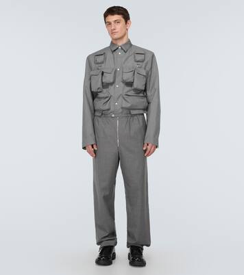 Virgin wool straight pants | Prada